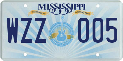 MS license plate WZZ005