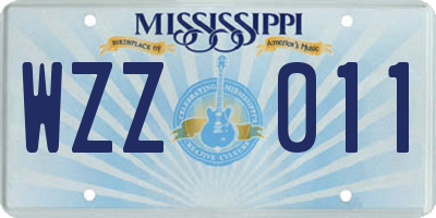 MS license plate WZZ011