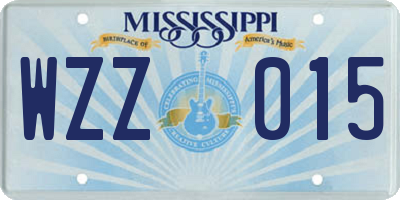 MS license plate WZZ015