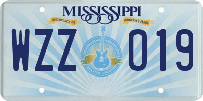 MS license plate WZZ019