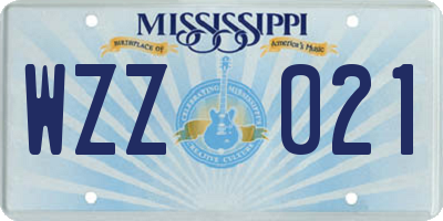 MS license plate WZZ021