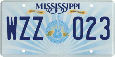 MS license plate WZZ023