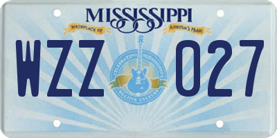MS license plate WZZ027