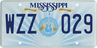 MS license plate WZZ029