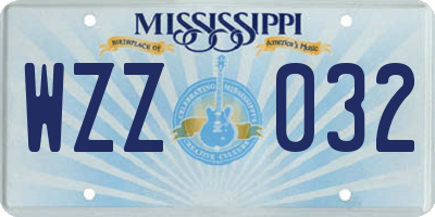 MS license plate WZZ032