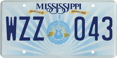 MS license plate WZZ043