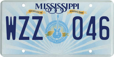 MS license plate WZZ046