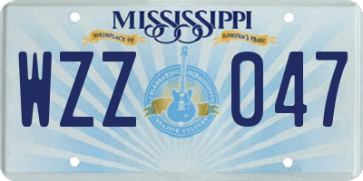 MS license plate WZZ047