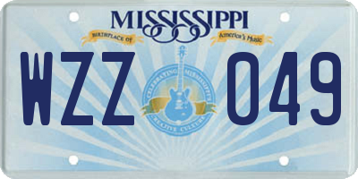 MS license plate WZZ049