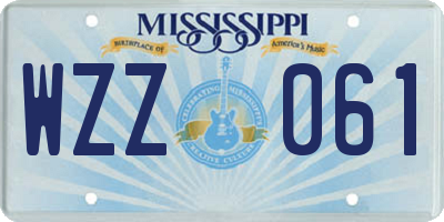 MS license plate WZZ061