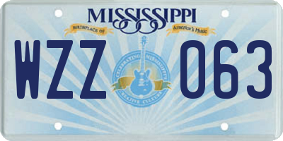 MS license plate WZZ063