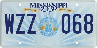 MS license plate WZZ068