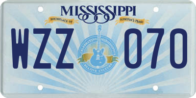 MS license plate WZZ070