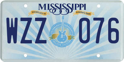MS license plate WZZ076