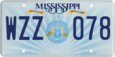 MS license plate WZZ078