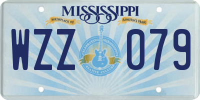 MS license plate WZZ079