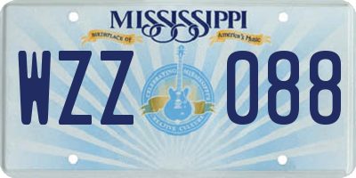 MS license plate WZZ088