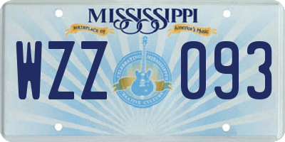 MS license plate WZZ093