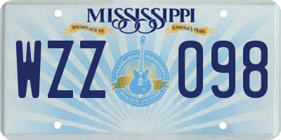 MS license plate WZZ098