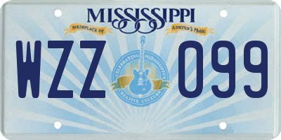 MS license plate WZZ099