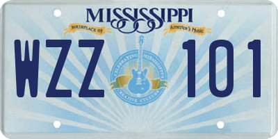 MS license plate WZZ101