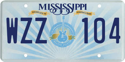 MS license plate WZZ104
