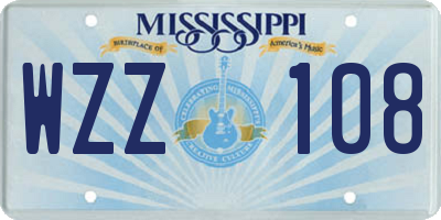 MS license plate WZZ108