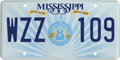 MS license plate WZZ109