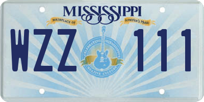 MS license plate WZZ111