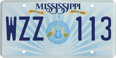 MS license plate WZZ113