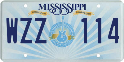 MS license plate WZZ114