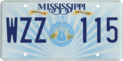 MS license plate WZZ115