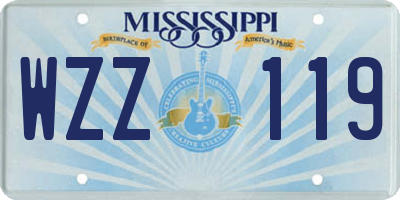 MS license plate WZZ119