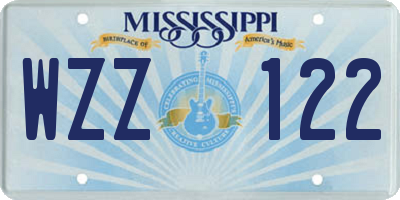 MS license plate WZZ122