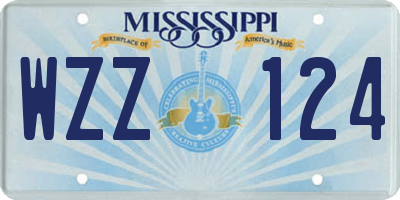 MS license plate WZZ124