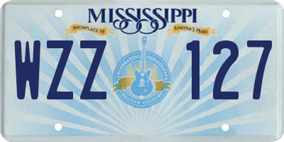 MS license plate WZZ127
