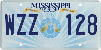MS license plate WZZ128