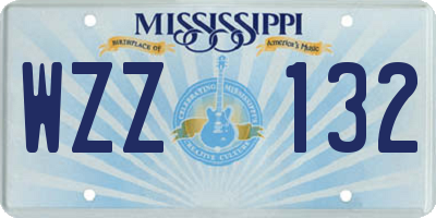 MS license plate WZZ132