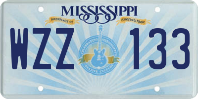 MS license plate WZZ133