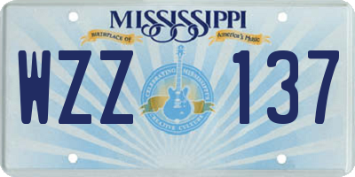 MS license plate WZZ137