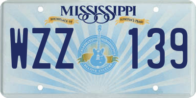 MS license plate WZZ139