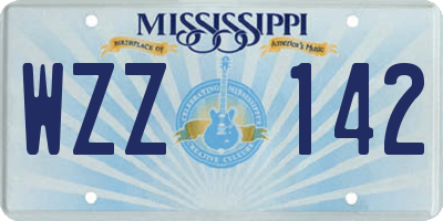 MS license plate WZZ142