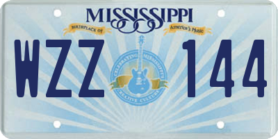 MS license plate WZZ144