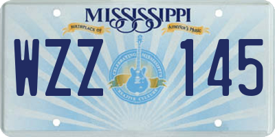 MS license plate WZZ145