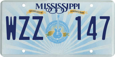 MS license plate WZZ147