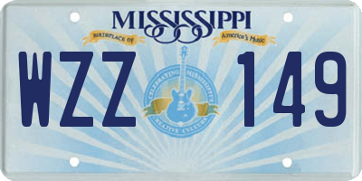 MS license plate WZZ149