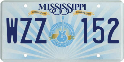 MS license plate WZZ152