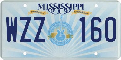 MS license plate WZZ160