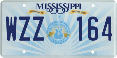 MS license plate WZZ164