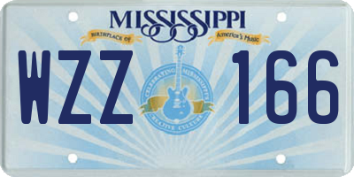 MS license plate WZZ166